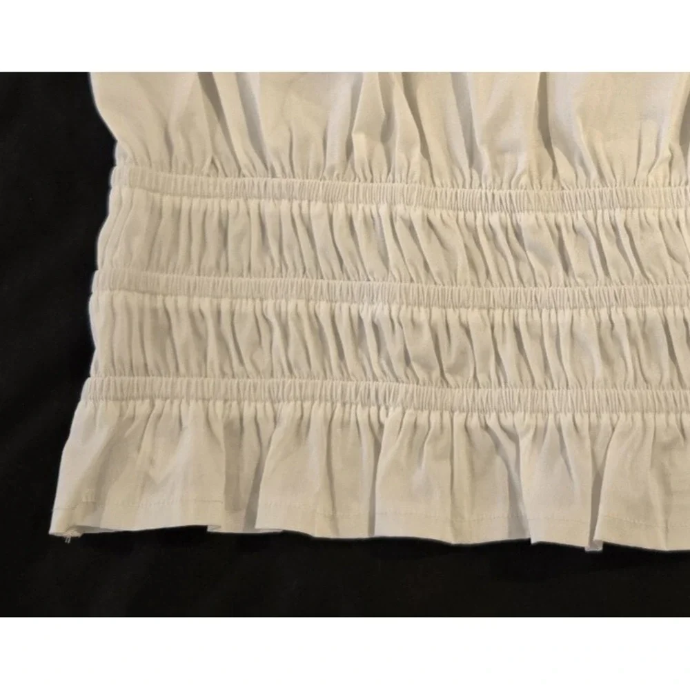 NWOT Forever 21 Off One Shoulder‎ White Bandeau Halter Top No Size Tag Fits LG